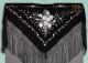 Mantón tres picos, Ref. PME-NEGRO/PLATA