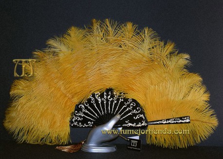Abanico de plumas, Mod. LA FENICE-DOR