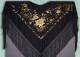 Mantón tres picos grande, NEGRO/ORO